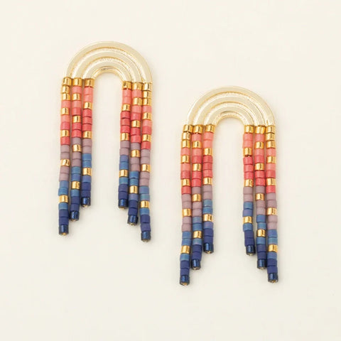 Miyuki Rainbow Fringe Earring - Multi / Gold