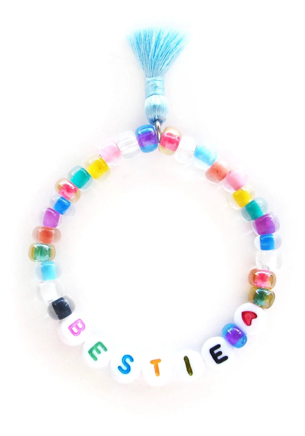 Handmade Bestie Beaded Stretch Bracelet