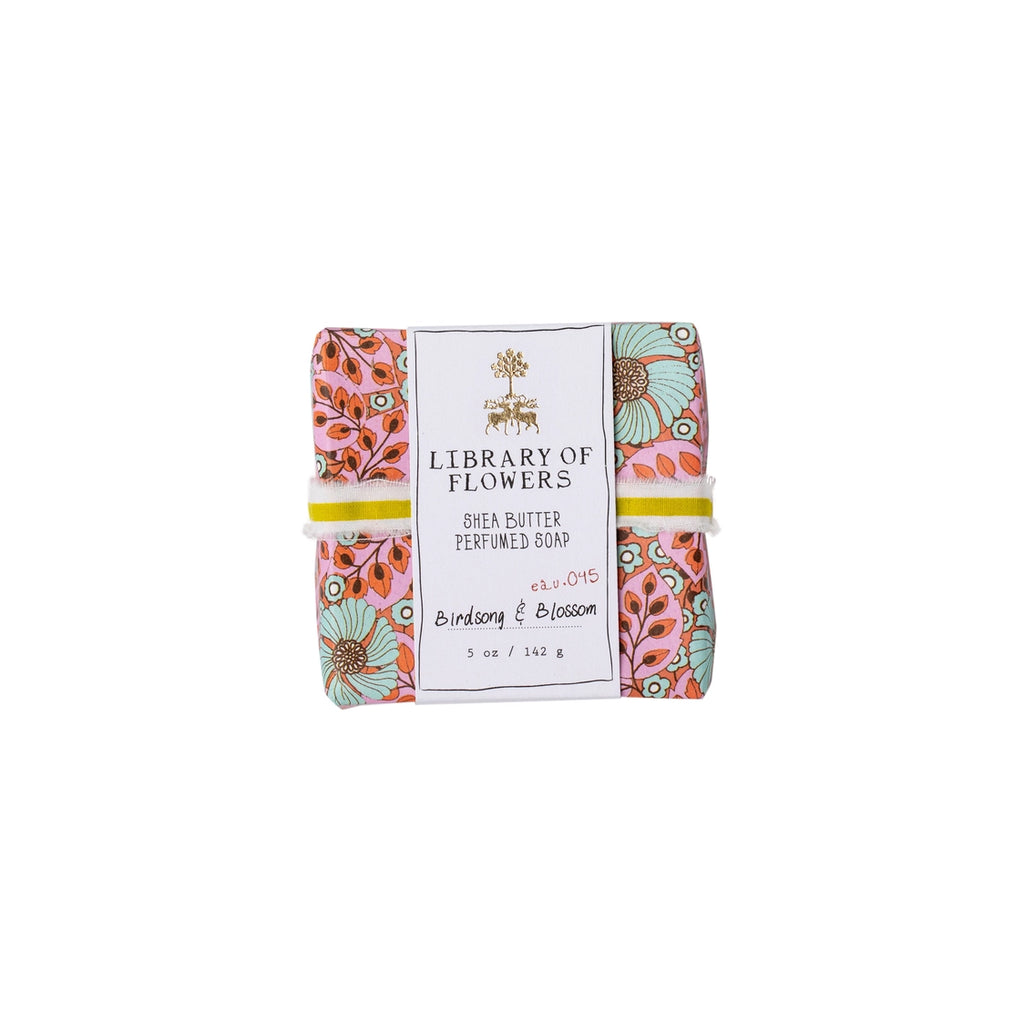 Blue Flowers & Pink Leaves Square Soap
