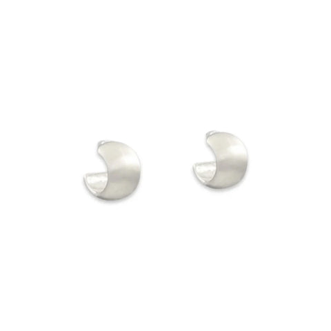 Petite Chunky Hoop Earrings - Silver