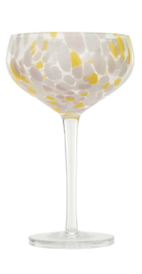 Blown Stemmed Confetti Champagne / Coupe Glass - #3 (CANNOT SHIP)