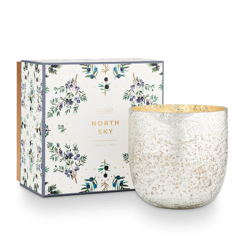 North Sky Sanded Mercury Glass Candle