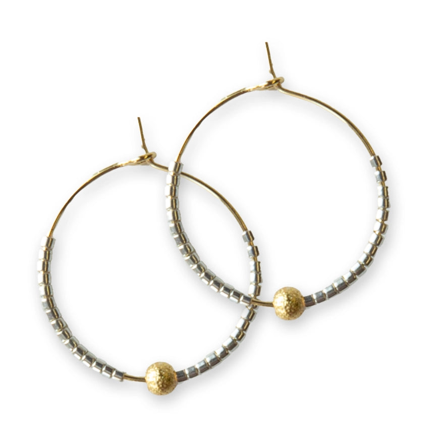 Sprinkle Hoop Earring - Silver