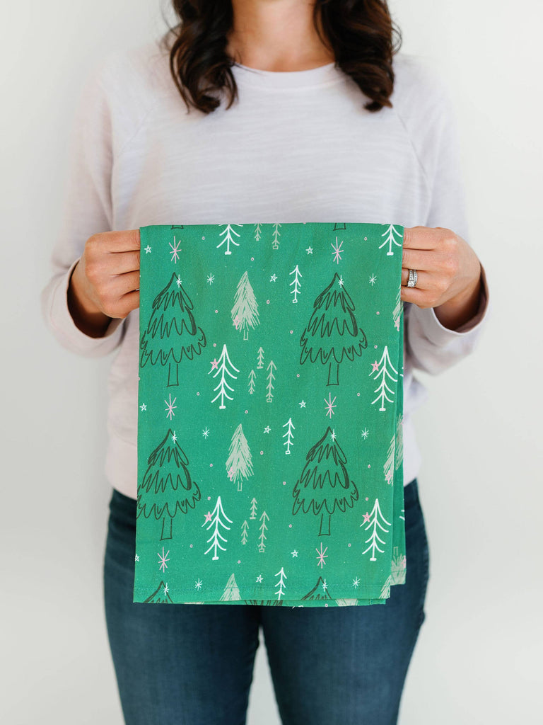 Winter Trees Christmas Holiday Flour Sack Towel