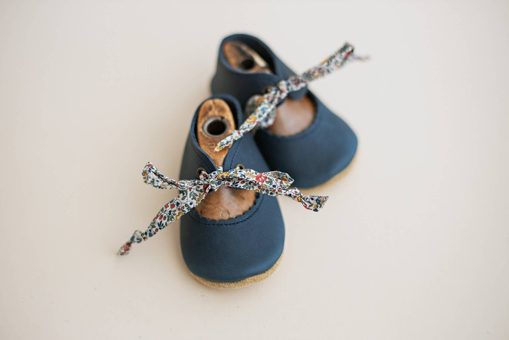 Tie Baby Mary Janes - Denim