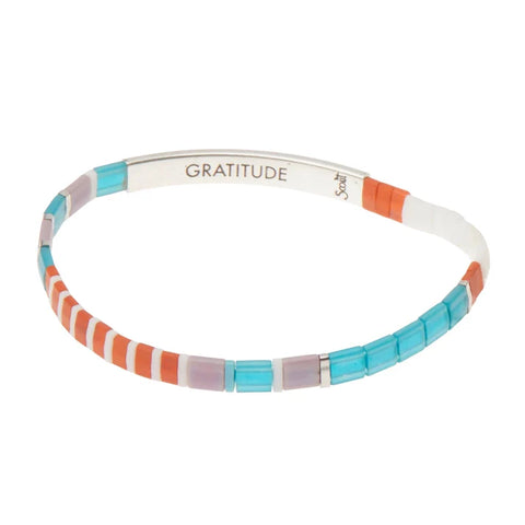 Gratitude Miyuki Bracelet - Turquoise / Orange