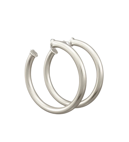 Large Everyday Hoops - Silver