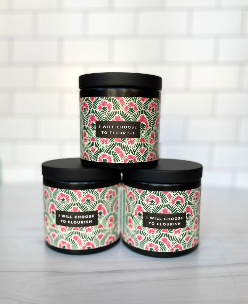 FOR SHIPPING: Flourish Signature Scent Candle -- Set of 3 "I Will Choose to Flourish"