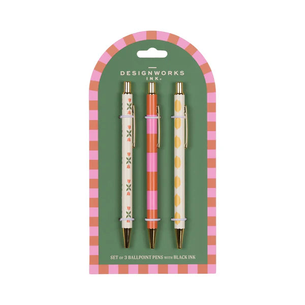 A Dopo Set of Pens - Flower, Stripe, Lemon