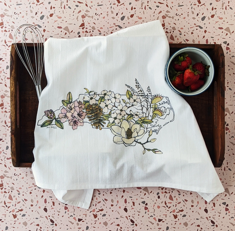 North Carolina Native Plants Tea Towel