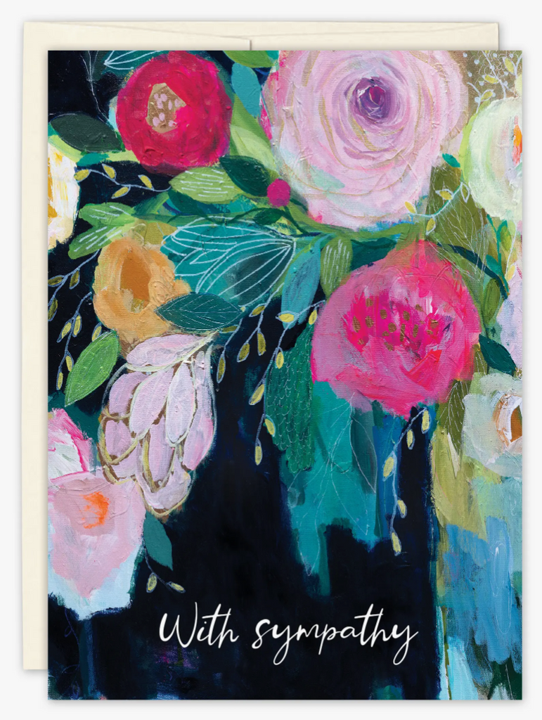 Deep Blooms Sympathy Card