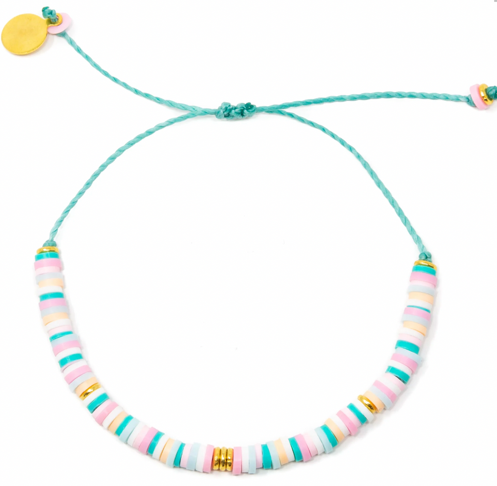 Cali Surfer Bracelet - Pinks/Teal/Gold