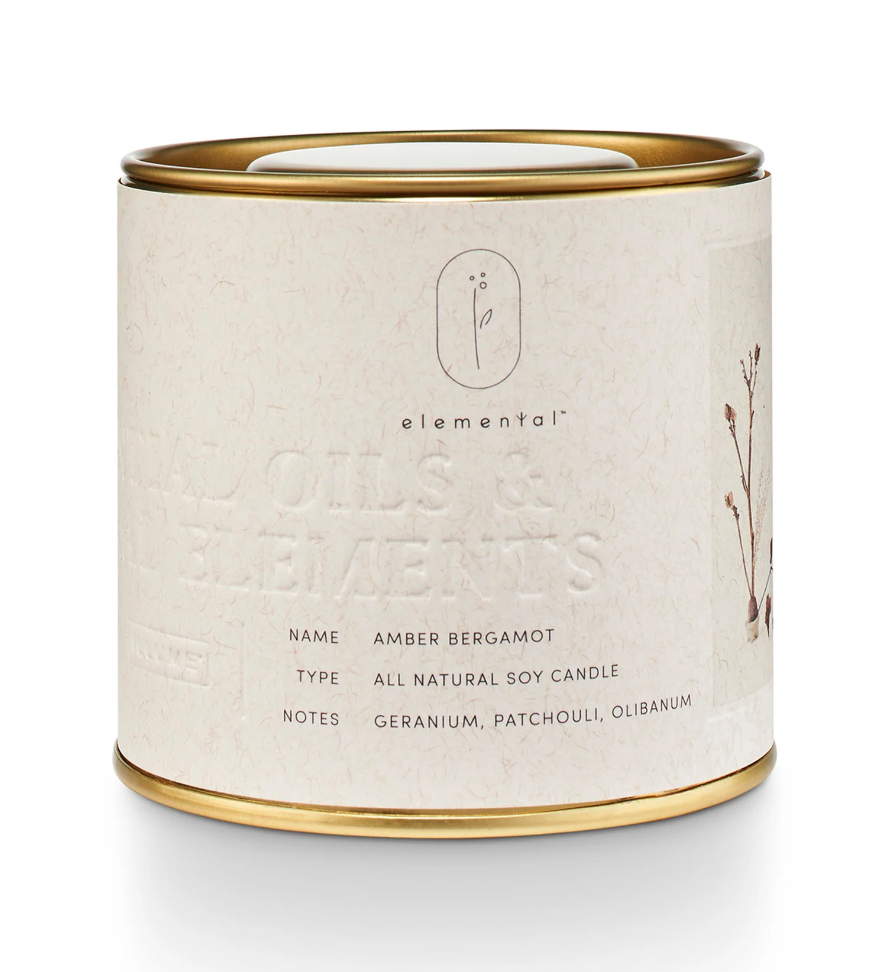 Amber Bergamot Natural Tin Candle
