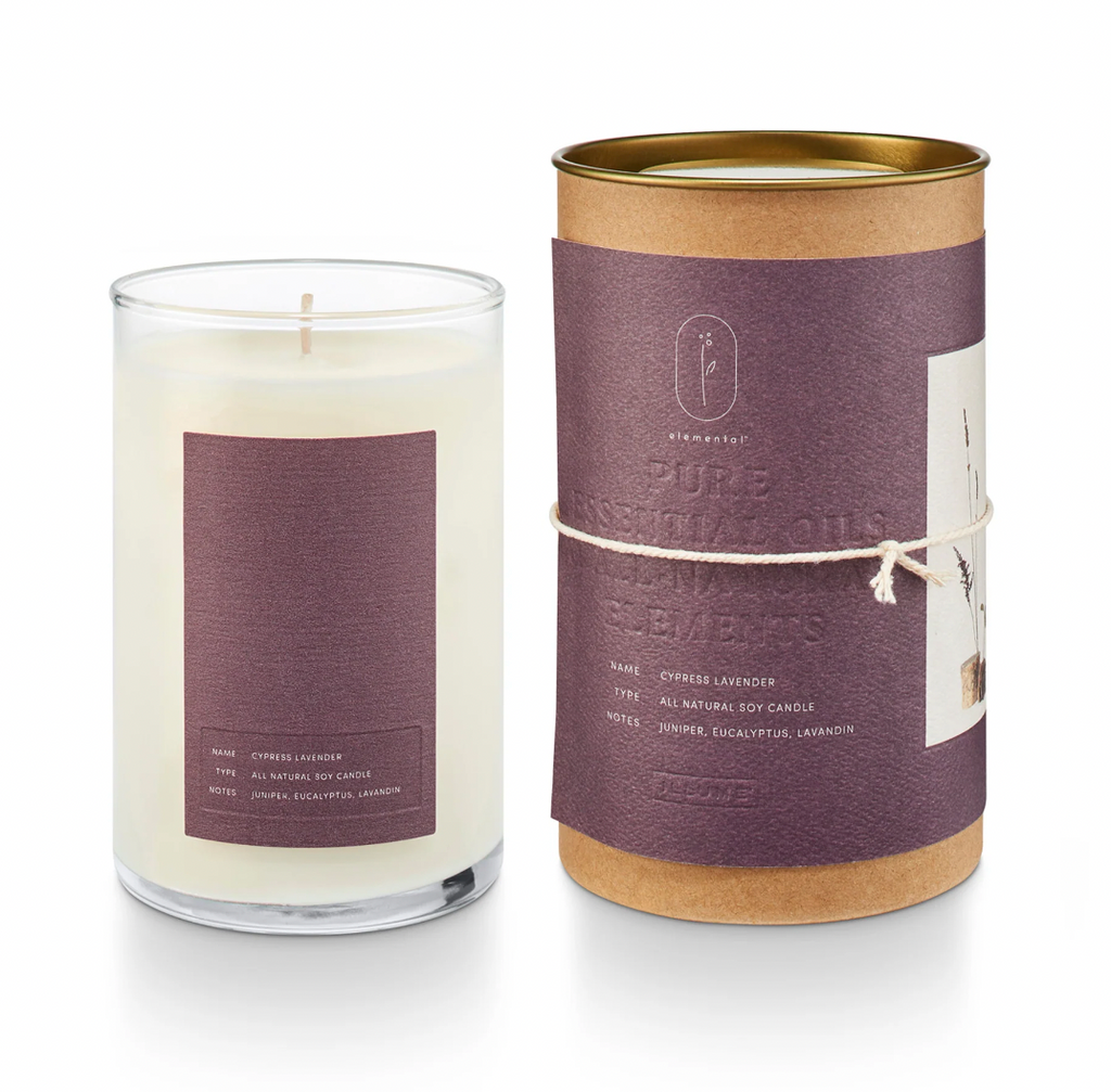 Cypress Lavender Natural Glass Candle