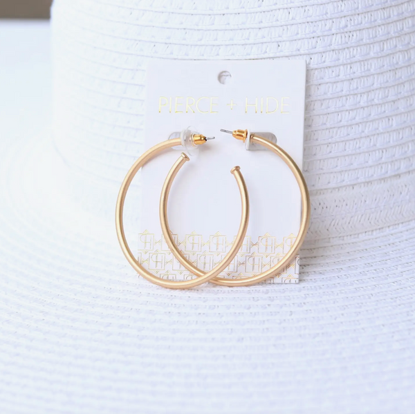 Large Skinny Everyday Hoops - Gold