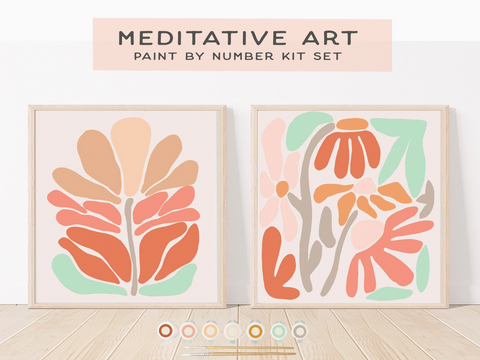 Mod Botanicals Meditative Art Paint By Number Kit+ Easel