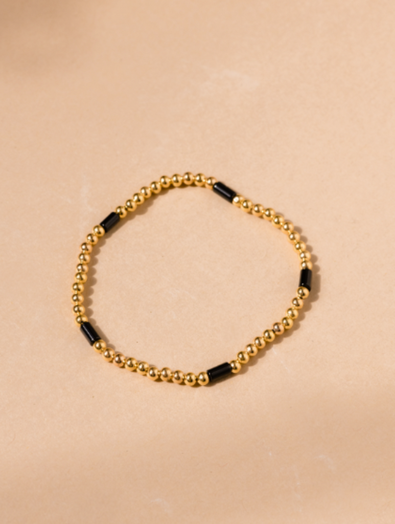 Onyx Station Beaded Bracelet