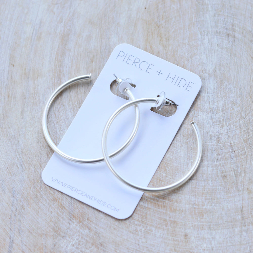 Free Gift -- Large Skinny Everyday Silver Hoops