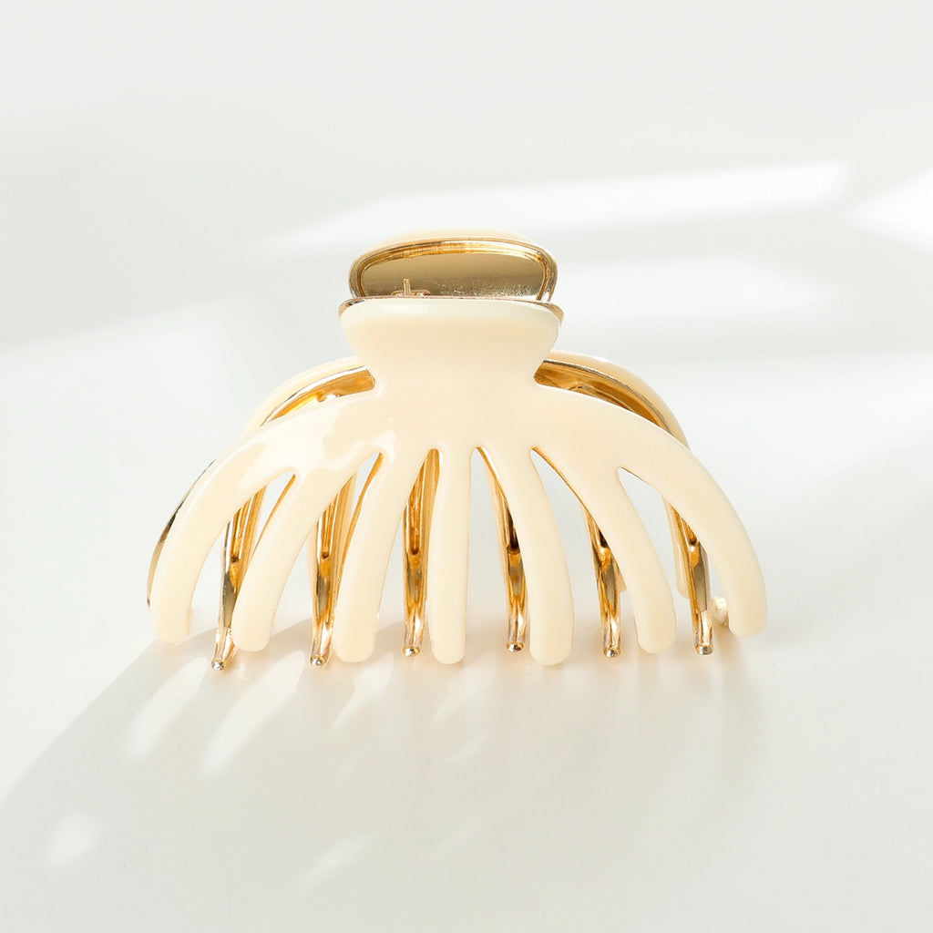 Hailey Large Metal Octopus Clip - Ivory