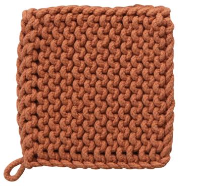Cotton Crocheted Pot Holder - Brick