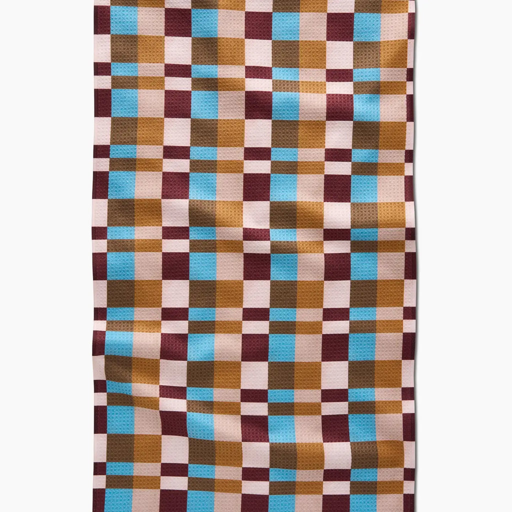 Cozy Day Checkers Tea Towel
