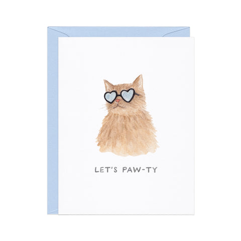 Let's Paw-Ty Cat - Birthday Card
