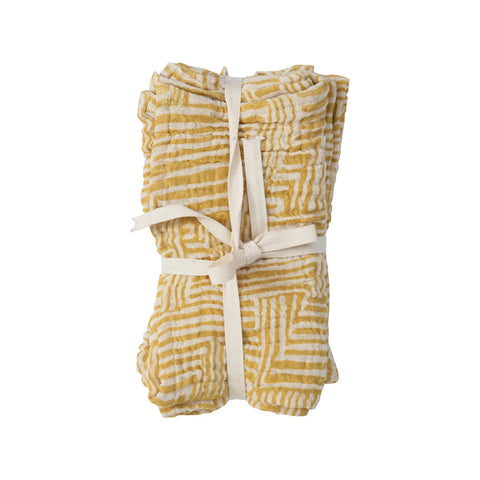 Cotton Napkins with Kuba Cloth Pattern - Set of 4