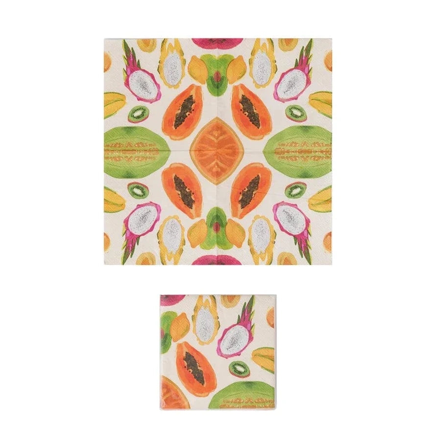 Paper Cocktail Napkins w/ Fruit - 50 Napkins