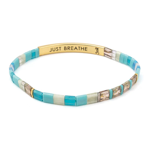 Just Breathe Miyuki Bracelet - Turquoise / Gold