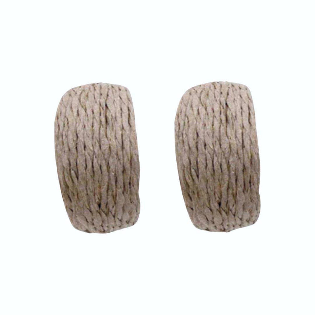 Grey Raffia + Gold Hoop