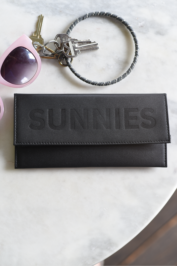 Leather Sunglasses Case - Black