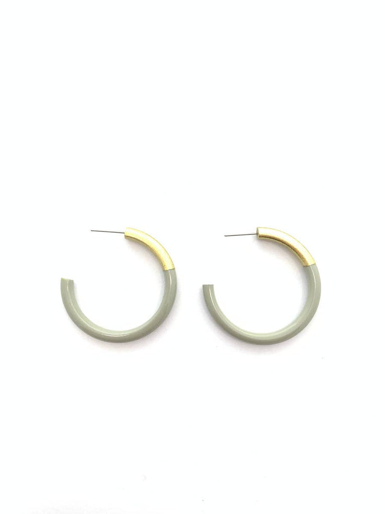Medium Liz Hoops - Sage Gray