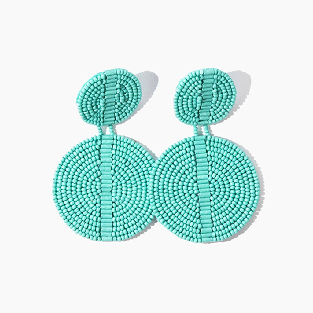 Beaded Drop Disc - Turquoise