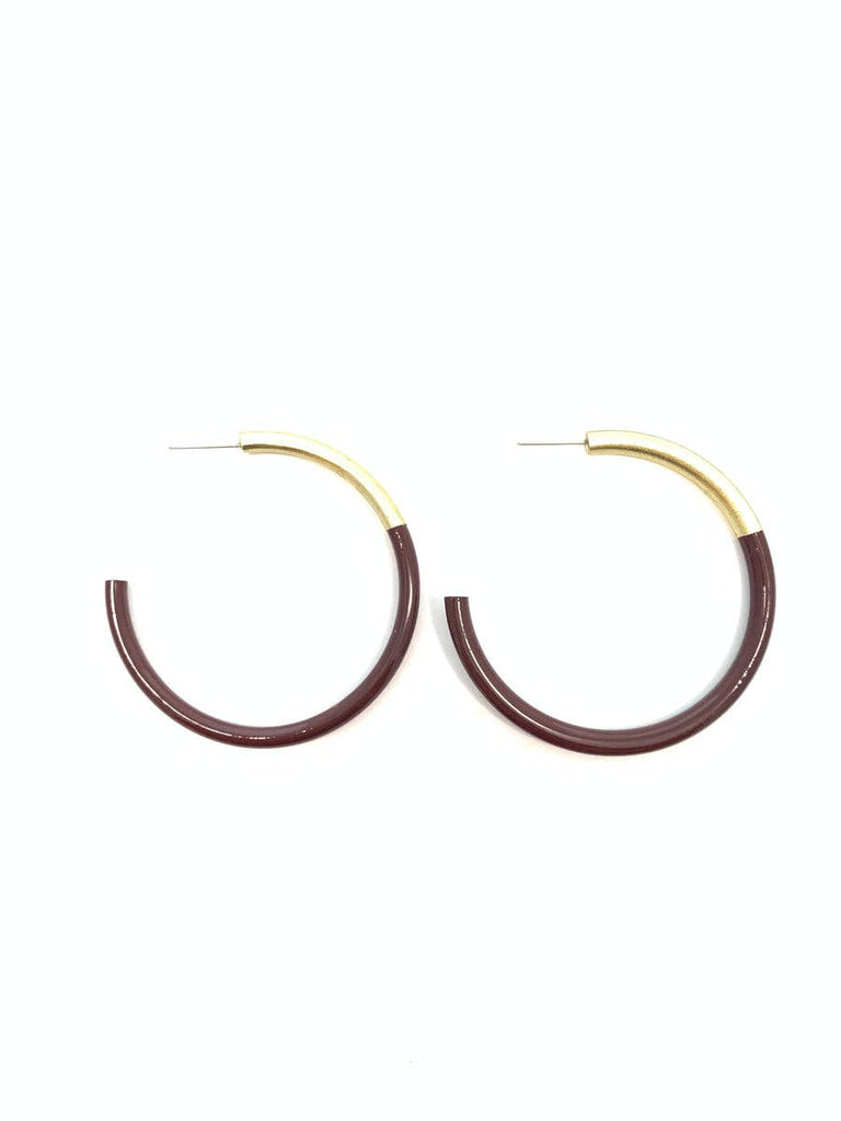 Large Liz Hoops - Dark Maroon