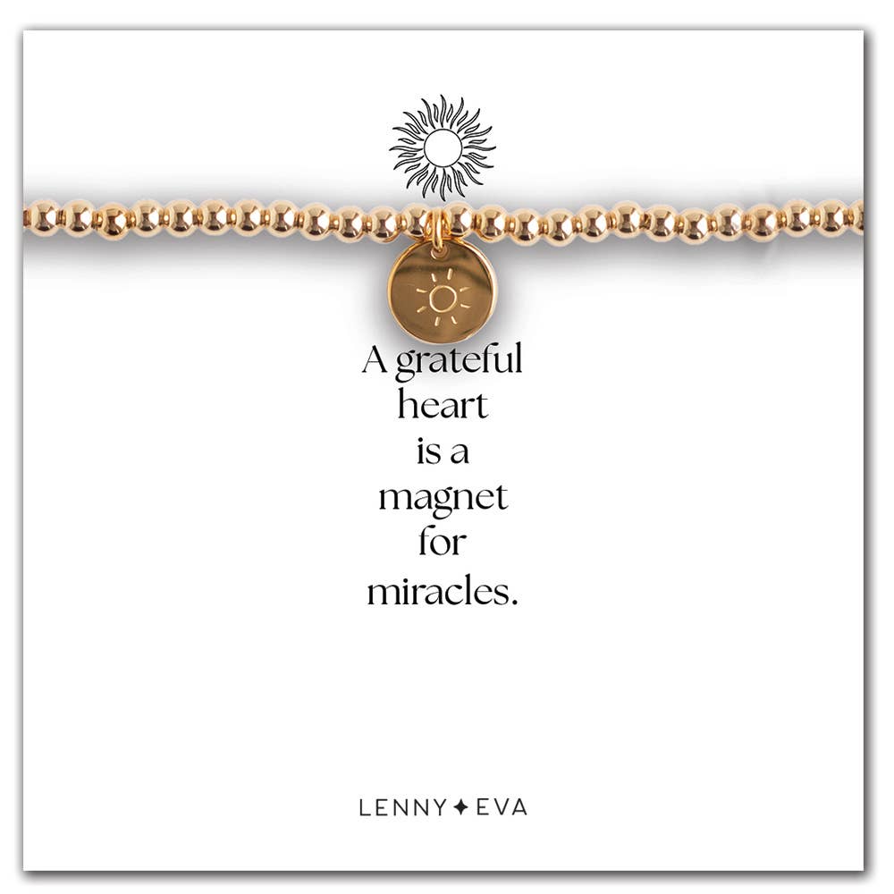 Sun Bracelet - "A grateful heart is a magnet for miracles"