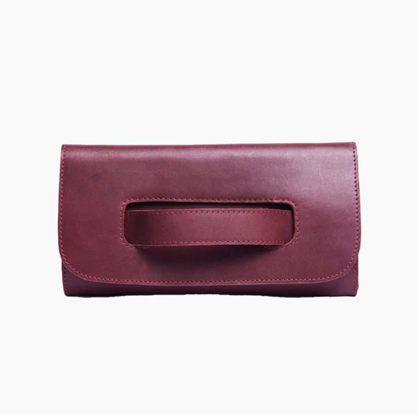 Mare Handle Clutch -- Dark Cherry