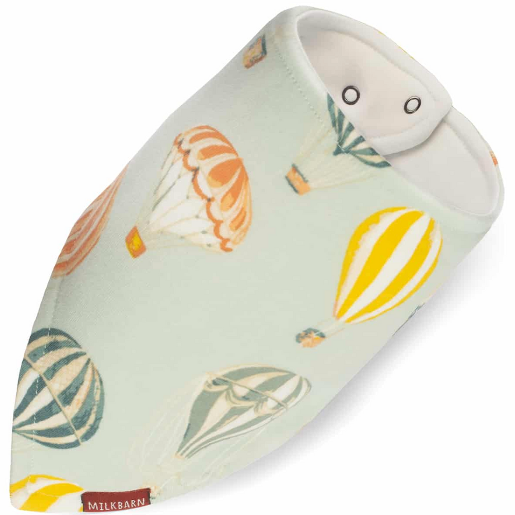 Organic Kerchief Bib - Vintage Balloons