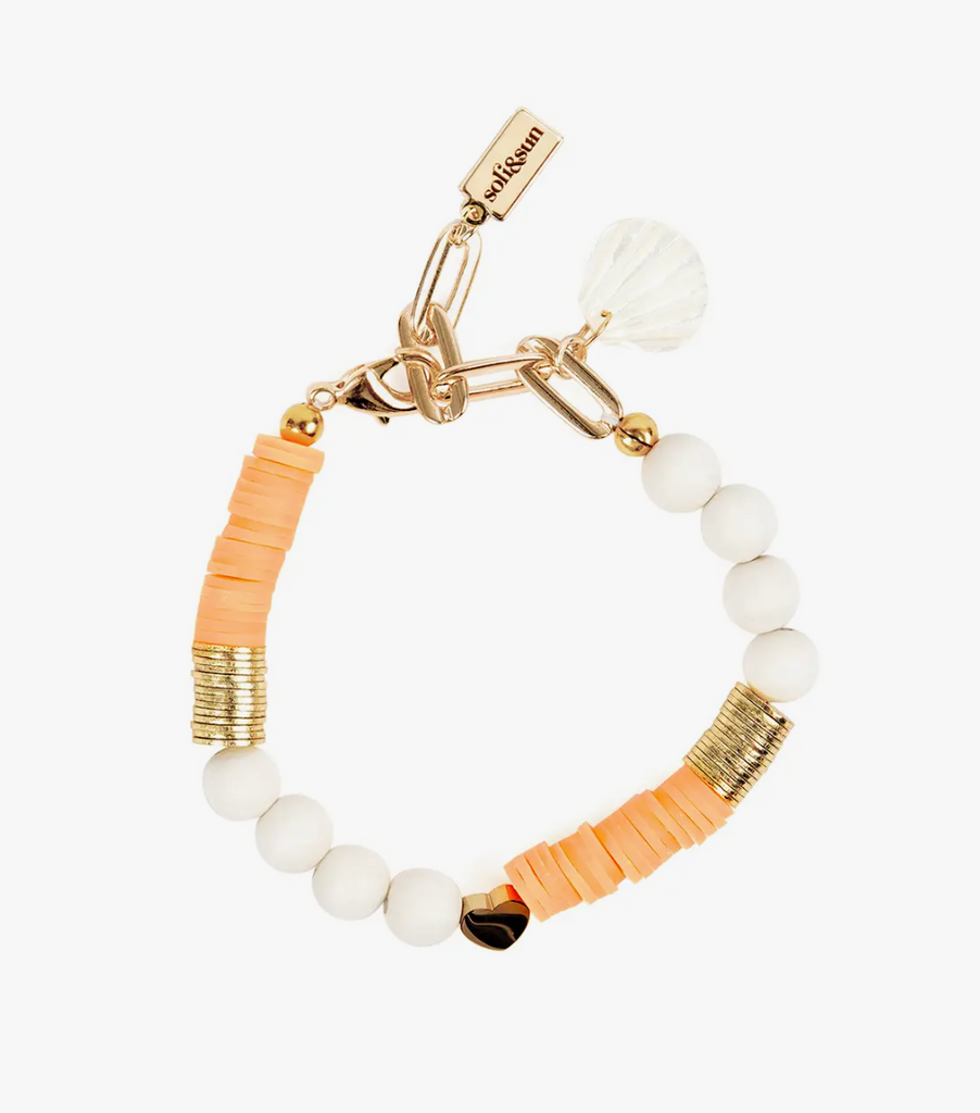 Jasmin Bracelet -- Apricot/White/Gold