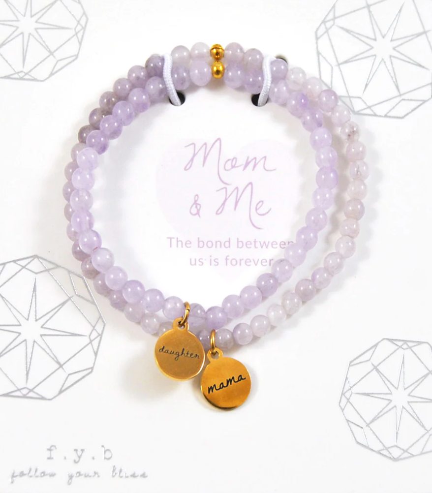 Mom & Me Bracelet Set - Lilac Amethyst