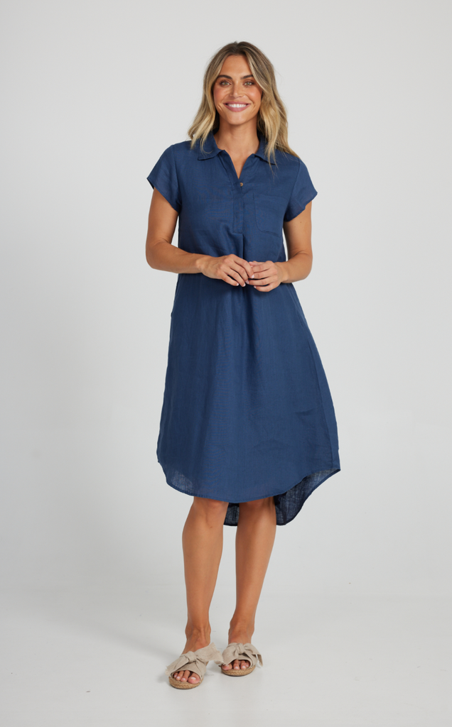Ahoy Tunic Dress -- Navy