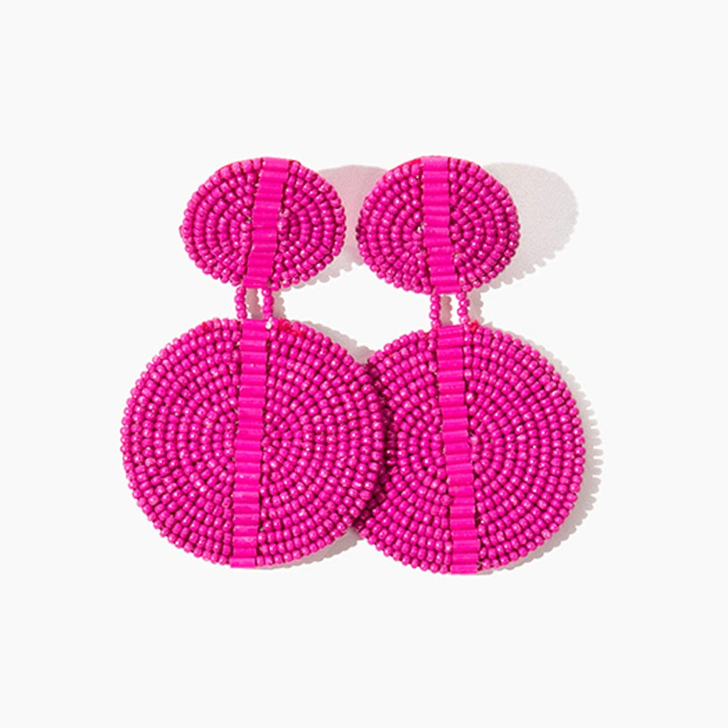 Beaded Drop Disc - Magenta