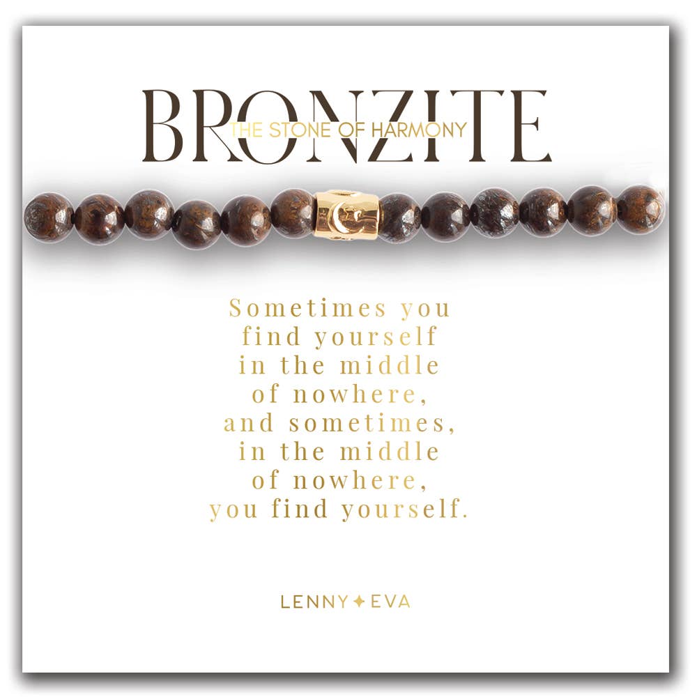Gemstone Moon & Stars Bracelet - Bronzite