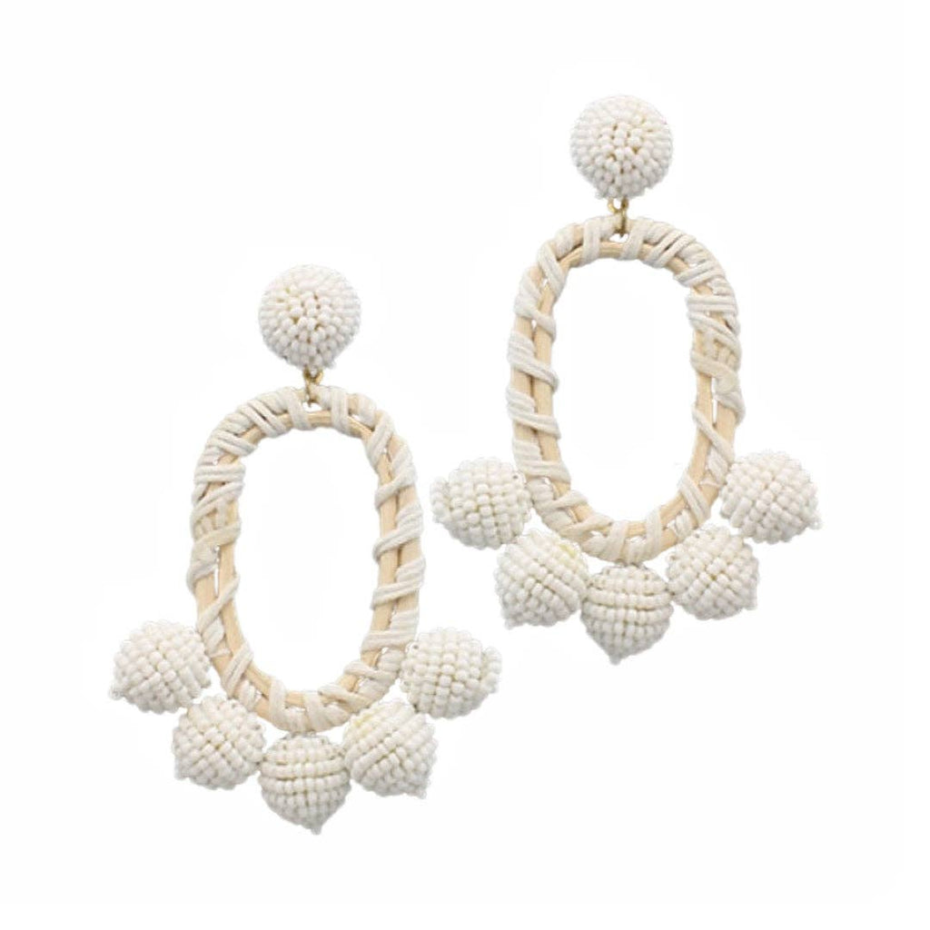 White Rattan Ball Hoop