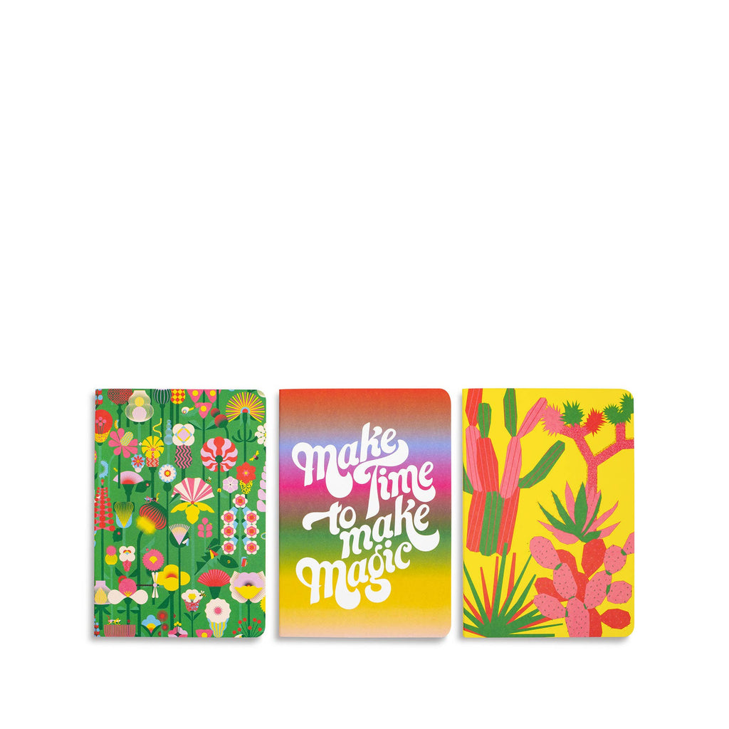 Rough Draft Notebook Set - Geometric Flowers