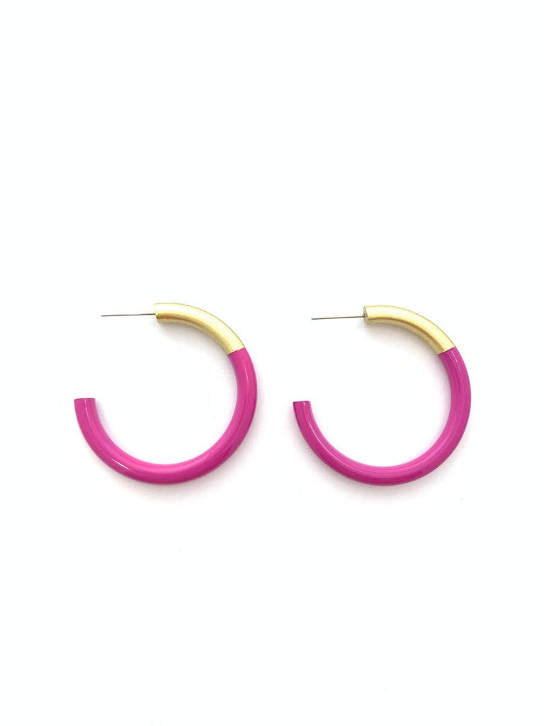 Medium Liz Hoops - Fuchsia