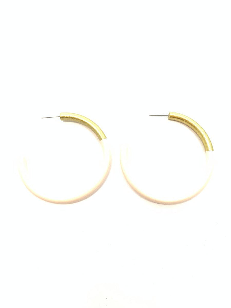 Large Liz Hoops - Cream