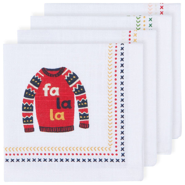 Ugly Christmas Sweaters Cocktail Napkins - Set of 4