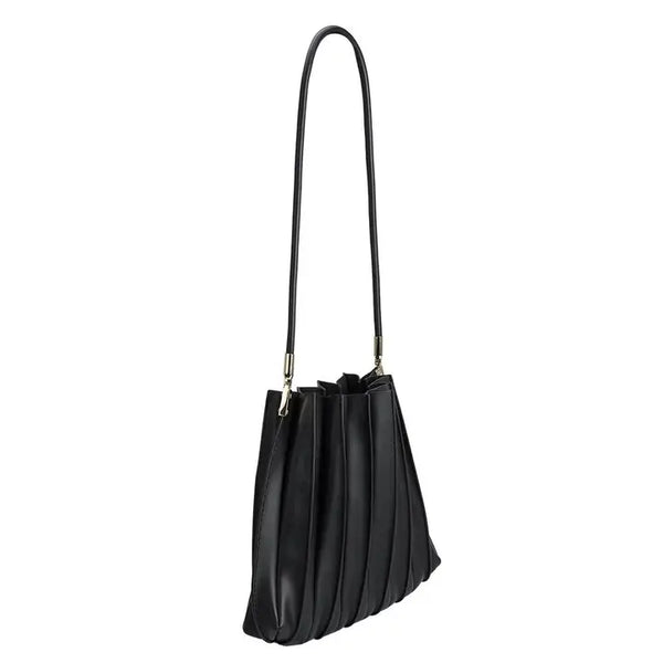 Elle Vegan Leather Bag with Pouch - Black