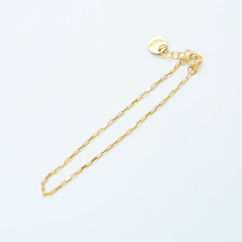 Gold Bar Chain Link Bracelet
