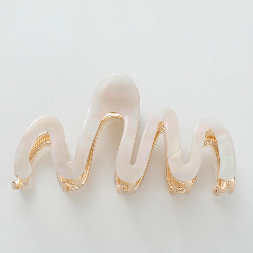 Willow Rose Large Squiggle Metal Clip - Opal